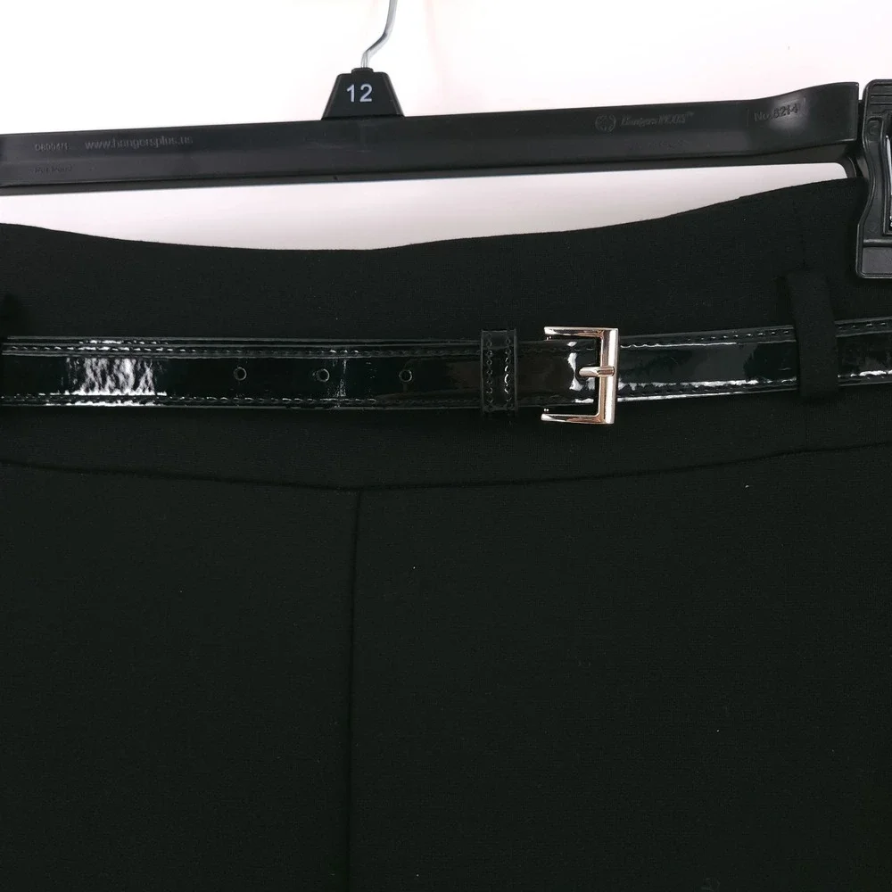 Kasper High Rise Pull On Boot Leg Dress Pant with Belt Black Womens XL NWT - Picture 3 of 11